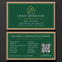 Building Construction Green Gold Wood QR Code