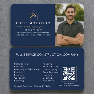 Building Construction Photo QR Code Business Card