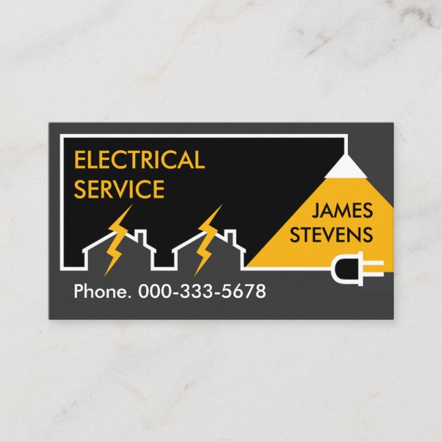 Building Electrical Circuit Power Line Business Card (Front)