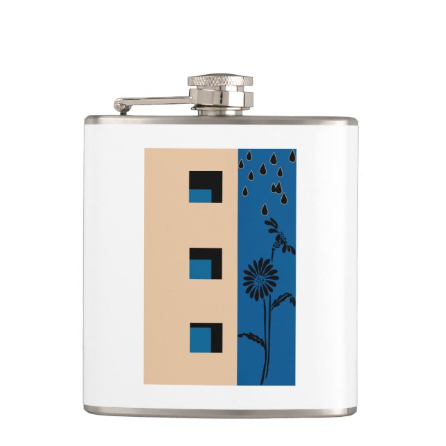 Building Flower Hip Flask (Front)