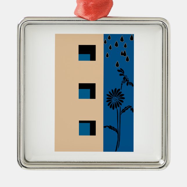 Building Flower Metal Ornament (Front)