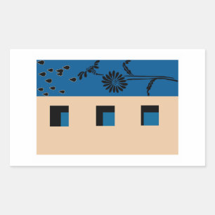 Building Flower Rectangular Sticker