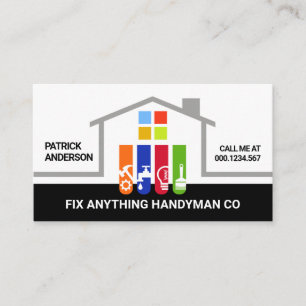 Building Frame Handyman Tools Foundation Business Card