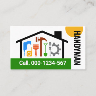 Building Frame Handyman Tools Landscape Business Card