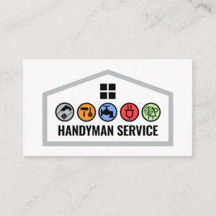 Building Frame With Handyman Tools Business Card