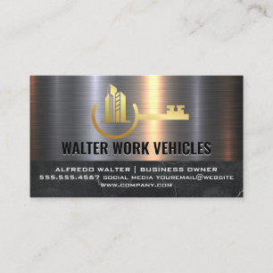 Building Key Logo   Metallic Business Card
