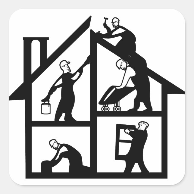 Building Logo Square Sticker (Front)