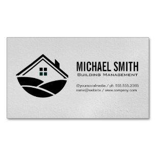 Building Management   Handyman   Home Icon Magnetic Business Card