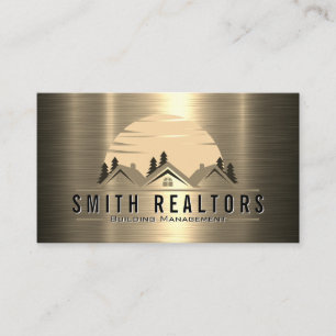 Building Management   Real Estate   Gold Metal Business Card