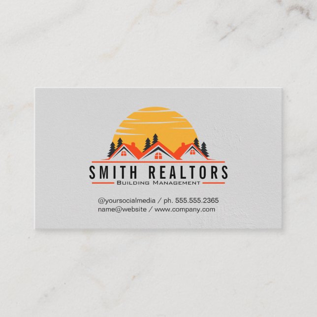 Building Management | Real Estate | Homes Business Card (Front)