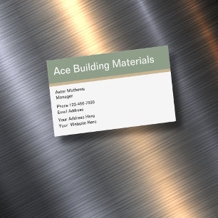 Building Materials Supplier Magnetic Business Card