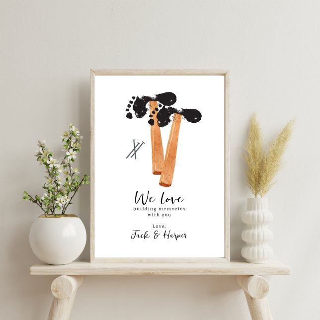 Building Memories with Dad Footprint Hammer Poster (Creator Uploaded)