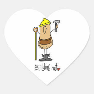 Building Nut T-shirts and Gifts Heart Sticker
