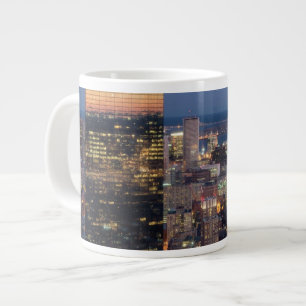 Building of Boston with light trails on road Large Coffee Mug