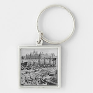 Building of the Hotel-Dieu, Paris, c.1866 Key Ring