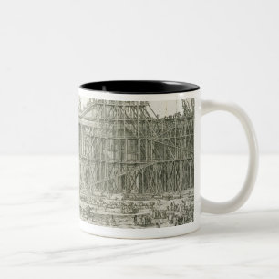 Building of the Main Entrance of the Louvre, Paris Two-Tone Coffee Mug