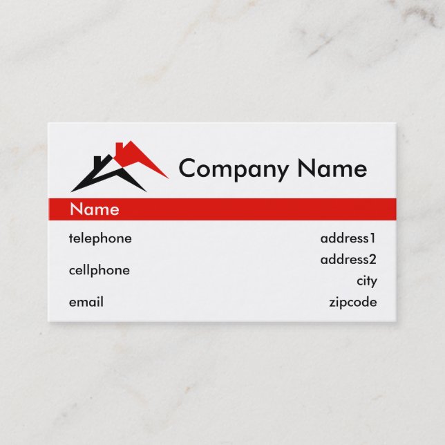 Building or Roofing Business Card Design (Front)