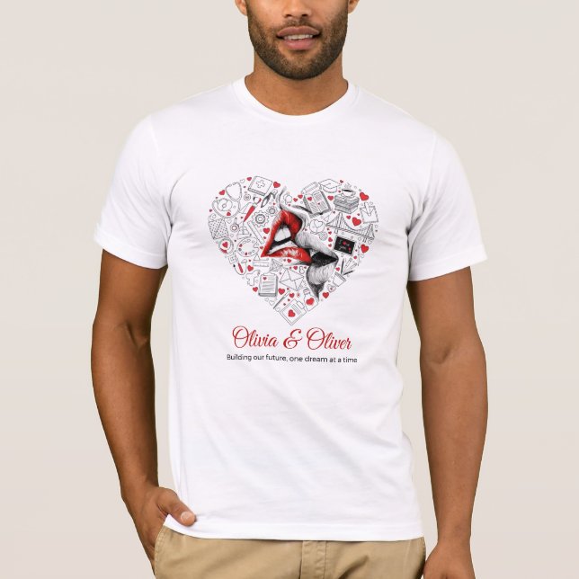 Building Our Future Profession Heart Valentine T-Shirt (Front)