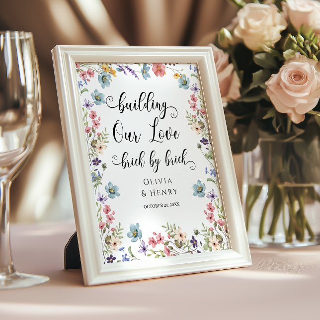 Building Our Love Brick By Brick Wedding Table  Poster (Creator Uploaded)
