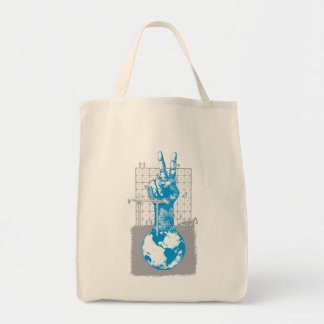 Building Peace Grey Grocery Tote Bag