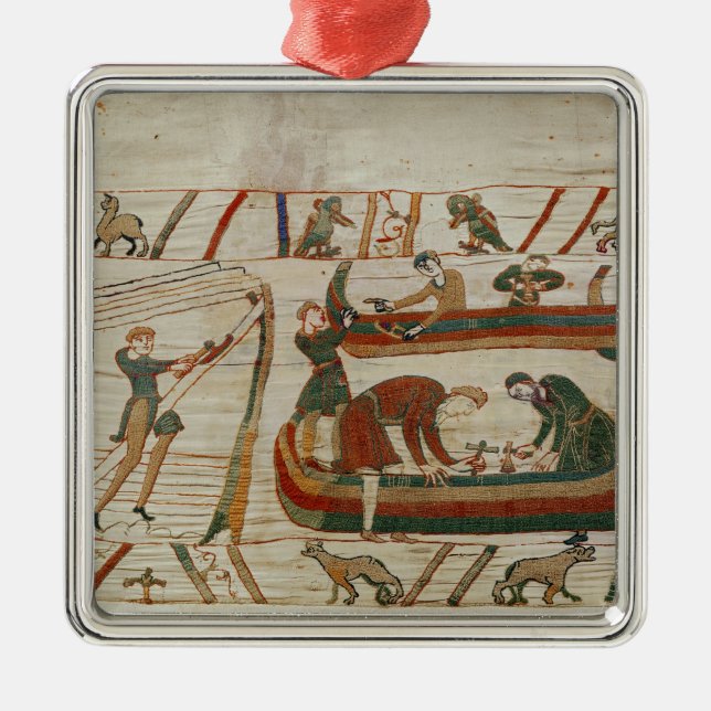 Building ships under the orders of Duke Metal Ornament (Front)