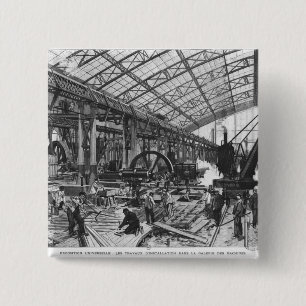 Building site of the Galerie des Machines 15 Cm Square Badge