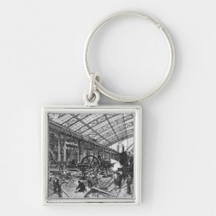 Building site of the Galerie des Machines Key Ring