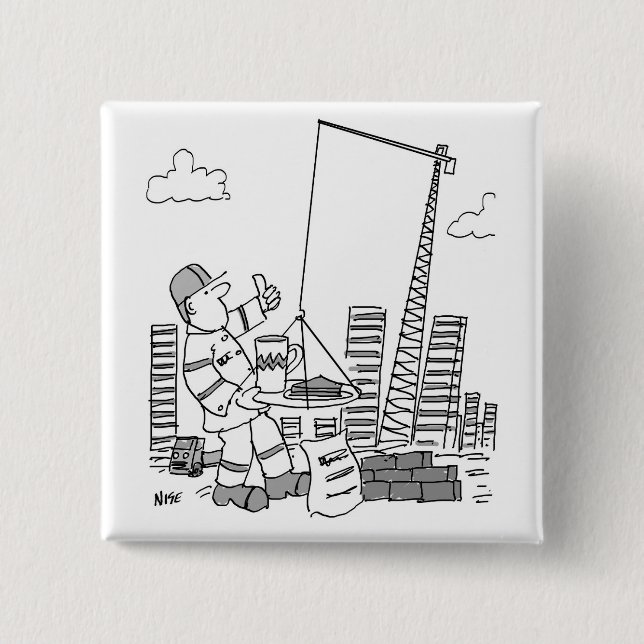 Building Site Overhead Crane Operator 15 Cm Square Badge (Front)