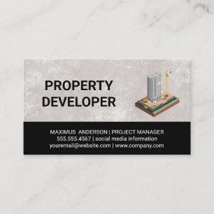 Building Sky Scraper   Construction Developer Business Card