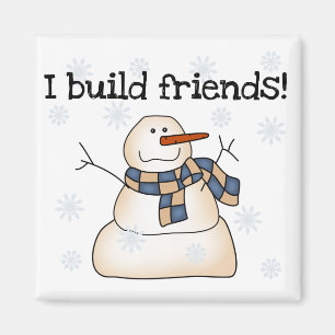 Building Snow Friends Tshirts and Gifts Magnet