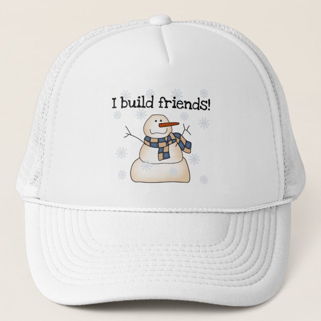 Building Snow Friends Tshirts and Gifts Trucker Hat (Front)
