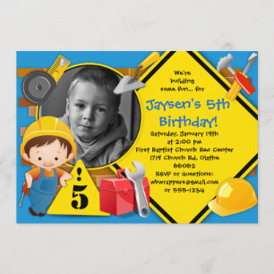 BUILDING SOME FUN  Construction Party Invitation