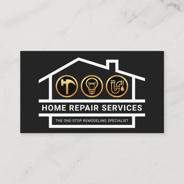 Building Structure Handyman Tools Business Card (Front)