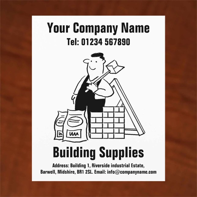 Building Supplies Cartoon Design Flyer (Creator Uploaded)