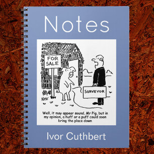 Building Surveyor looks at Mr Pig's house Notebook