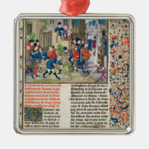 Building the Foundations of the Monastery Metal Ornament