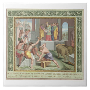 Building The Temple of Solomon, illustration from Ceramic Tile