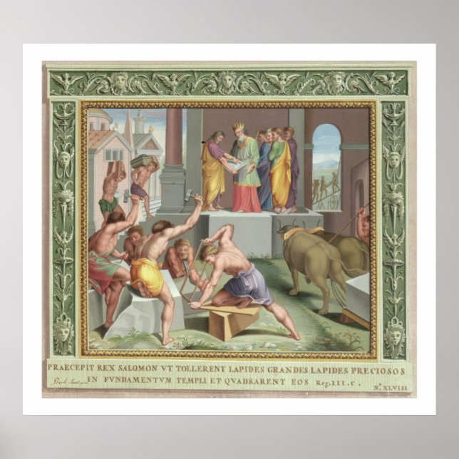 Building The Temple of Solomon, illustration from Poster (Front)
