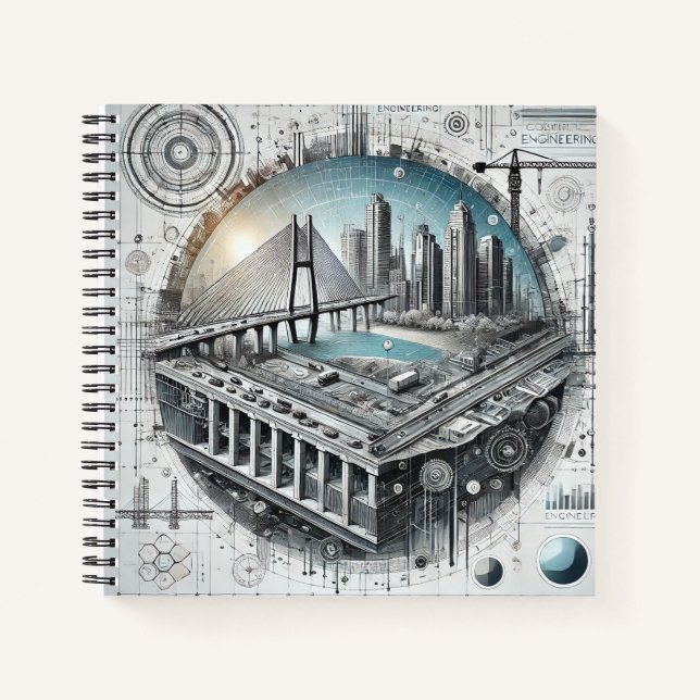 Building Tomorrow: Civil Engineering Insights Notebook (Front)