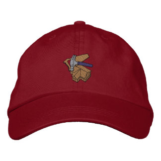 Building with saw and Hammer Embroidered Hat