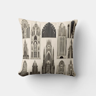 Buildings 2 - Art Deco Pattern Blend Throw Pillow