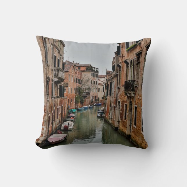 Buildings along canals of Venice Cushion (Front)