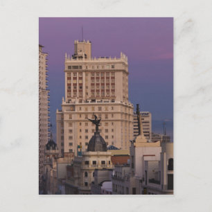 Buildings along Gran Via and Edificio Espana 2 Postcard
