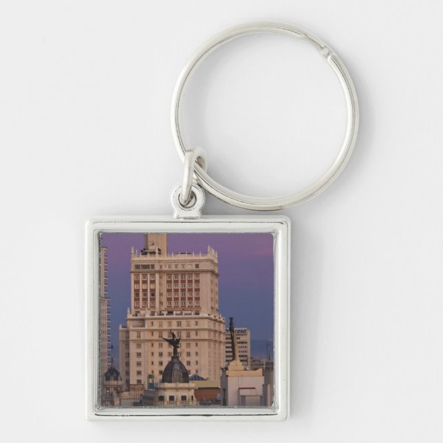 Buildings along Gran Via and Edificio Espana Key Ring (Front)