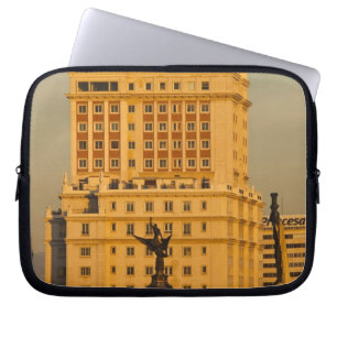 Buildings along Gran Via and Edificio Espana Laptop Sleeve