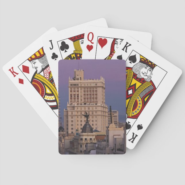 Buildings along Gran Via and Edificio Espana Playing Cards (Back)