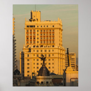 Buildings along Gran Via and Edificio Espana Poster