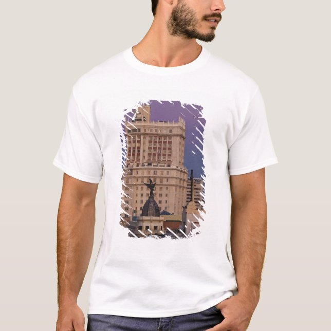Buildings along Gran Via and Edificio Espana T-Shirt (Front)