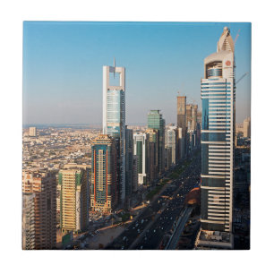 Buildings Along Sheikh Zayed Road, Dubai Tile