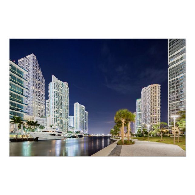 Buildings along the Miami River Riverwalk Poster (Front)